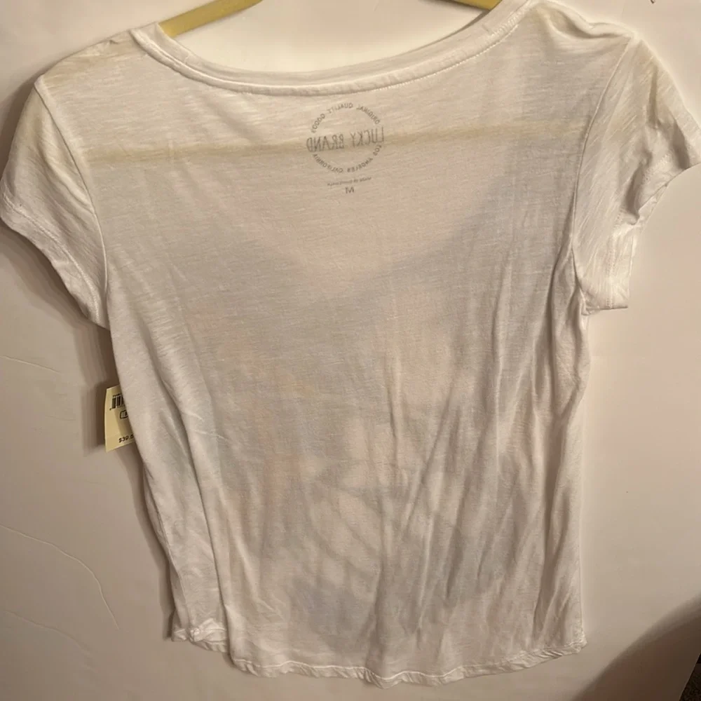 NWT Lucky Brand White Tee with Butterfly Design M soft - Picture 5 of 8
